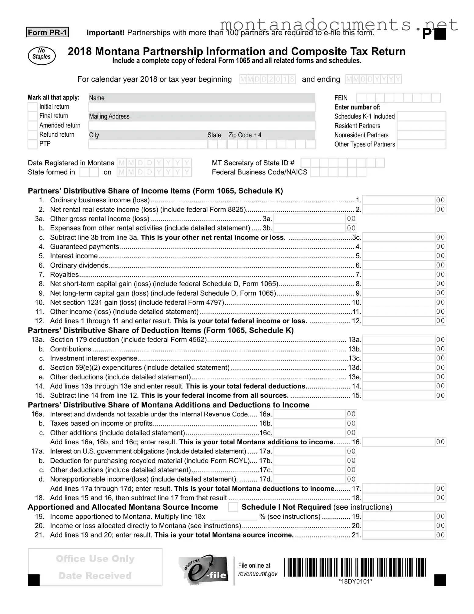 Printable Montana Pr 1 Template