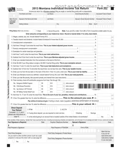 Printable Montana 2Ez Template