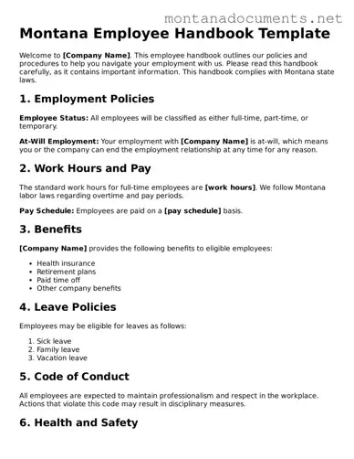 Blank Montana Employee Handbook Document